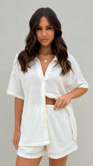 Eden Knit Top and Shorts Set - White