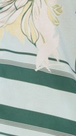 Vallerie Button Up Shirt - Aqua/Yellow Print
