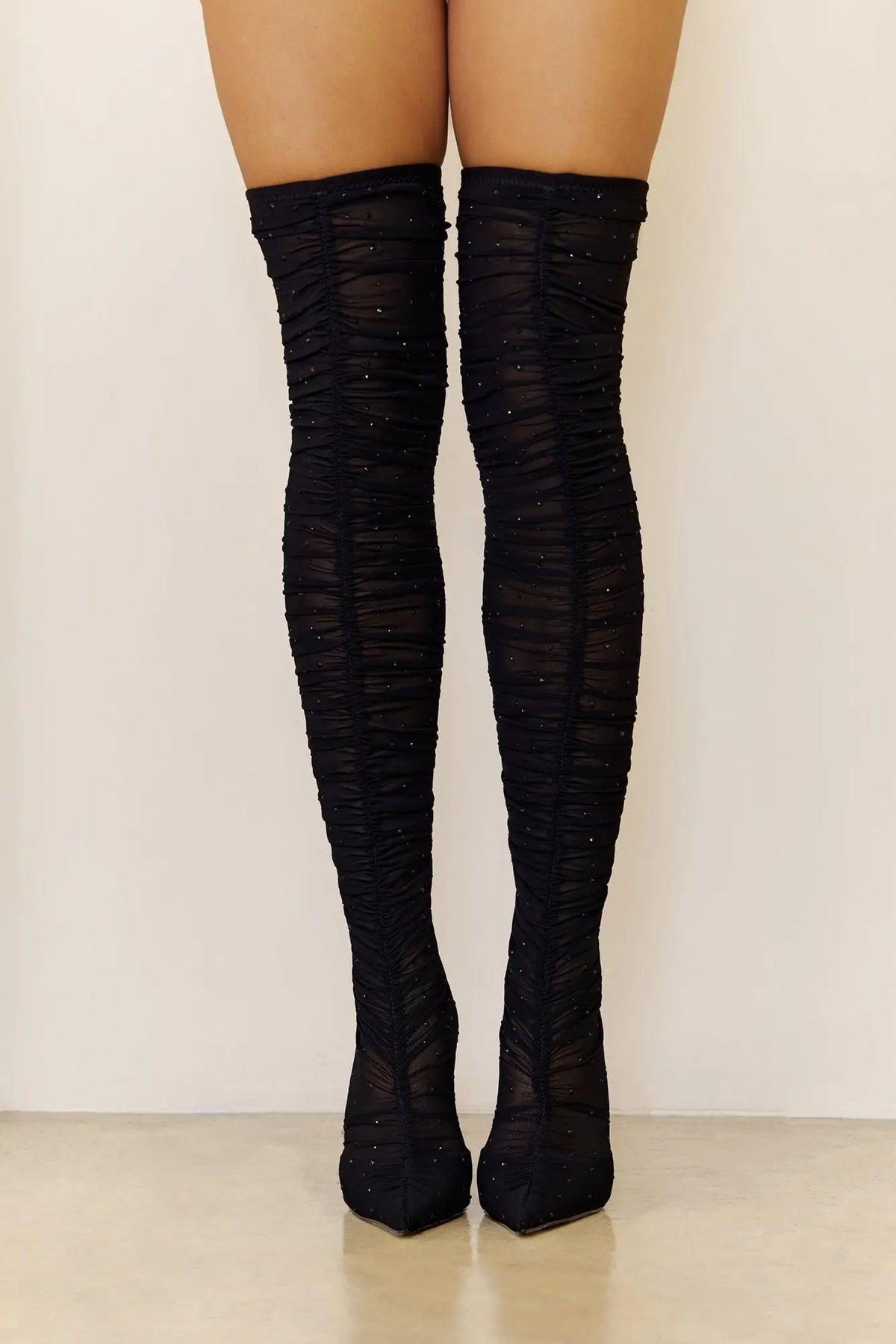 Rashida Mesh Boots Black