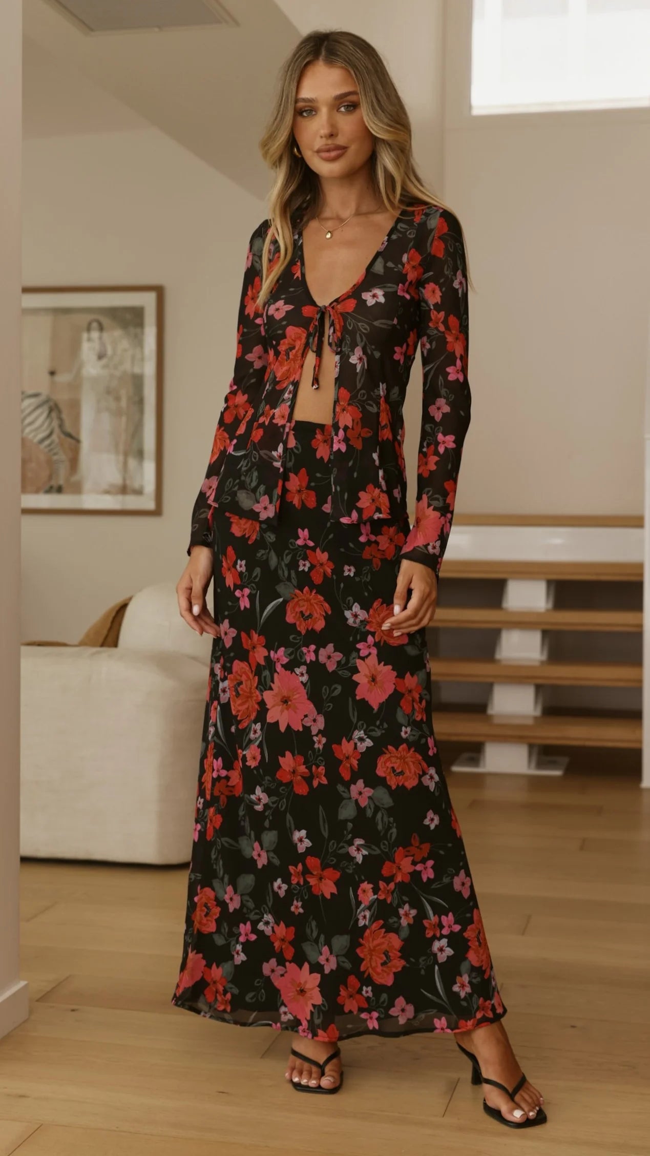 Flo Maxi Skirt - Dark Floral
