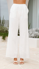 Liana Off Shoulder Top & Pants Set - White
