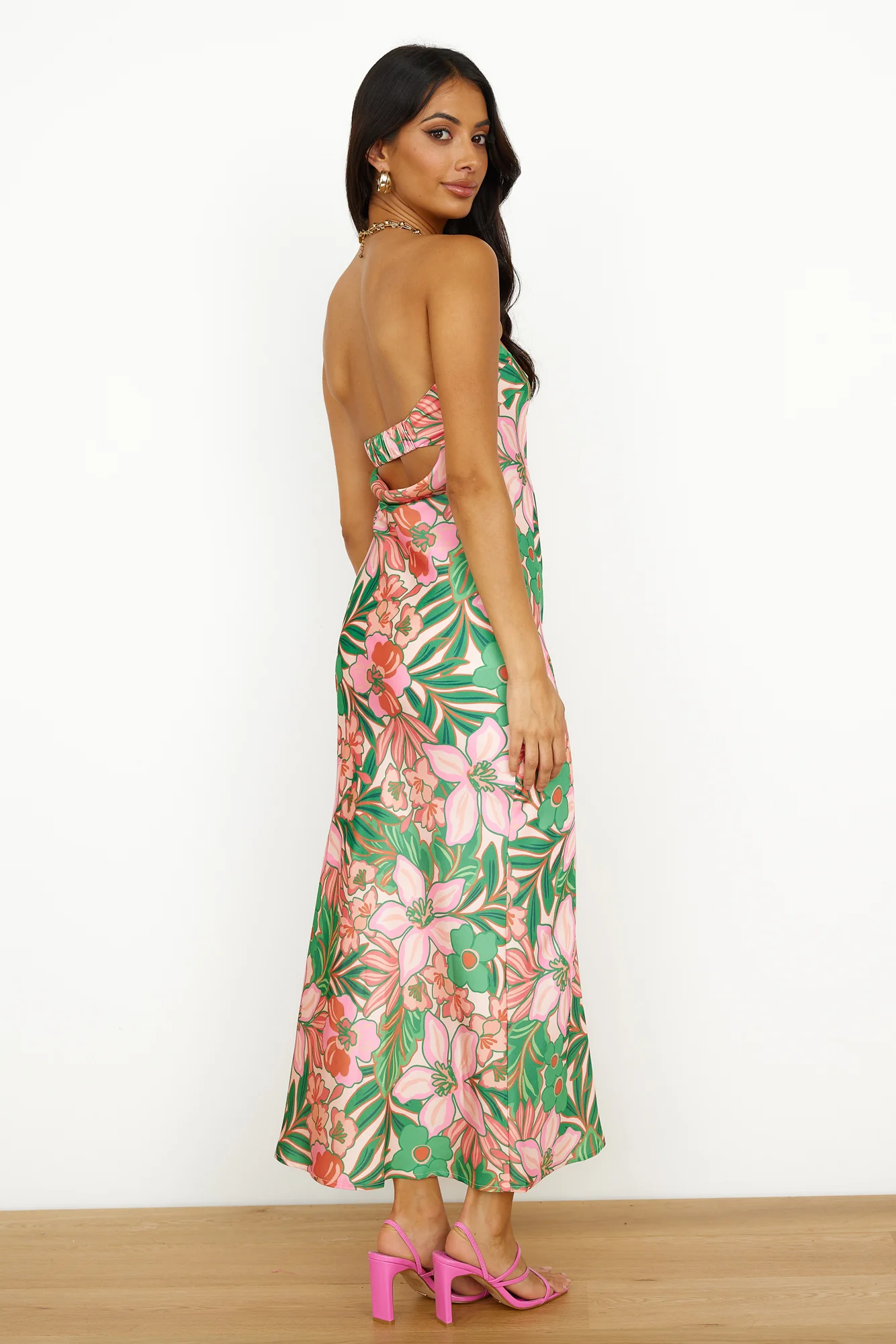 Highway To Heaven Maxi Dress Pink Green