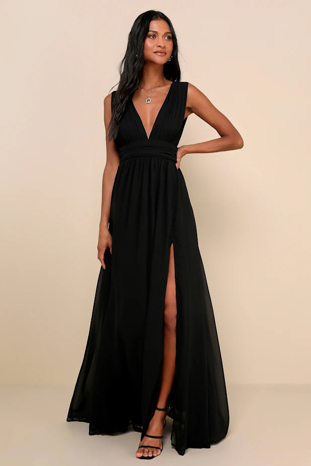 Heavenly Hues Black Maxi Dress