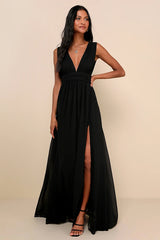 Heavenly Hues Black Maxi Dress