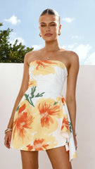 Hanae Mini Dress - Yellow Floral
