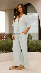 Lexi Linen Pants - Blue