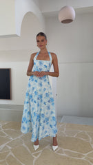 Mady Maxi Dress - Blue Floral