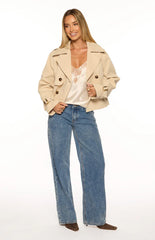 Wilda Cream Cropped Trench Coat