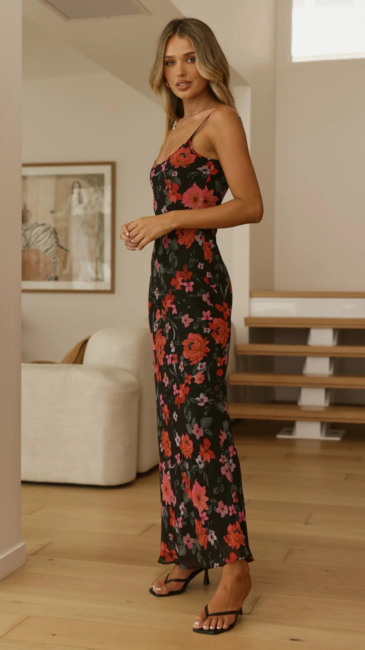 Trista Maxi Dress - Dark Floral