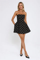 Private Jet Pending Strapless Mini Dress Black
