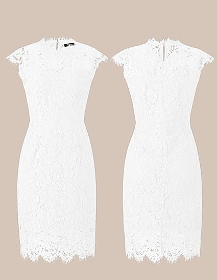 MEROKEETY Sleeveless Lace Floral Elegant Cocktail Dress