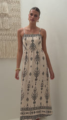 Samara Maxi Dress - Cream/Black
