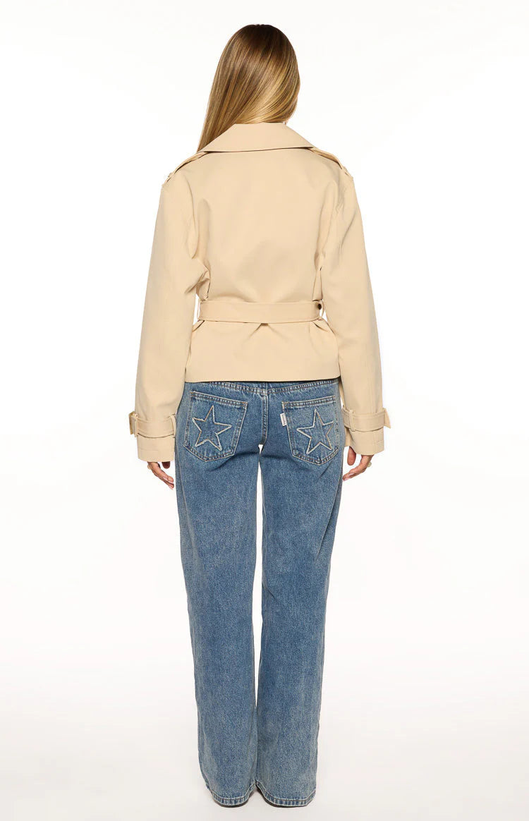 Wilda Cream Cropped Trench Coat