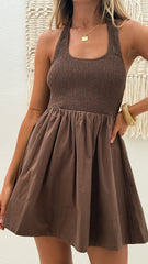 Keanie Mini Dress - Brown