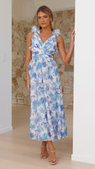 Galilhai Maxi Dress - Blue Floral