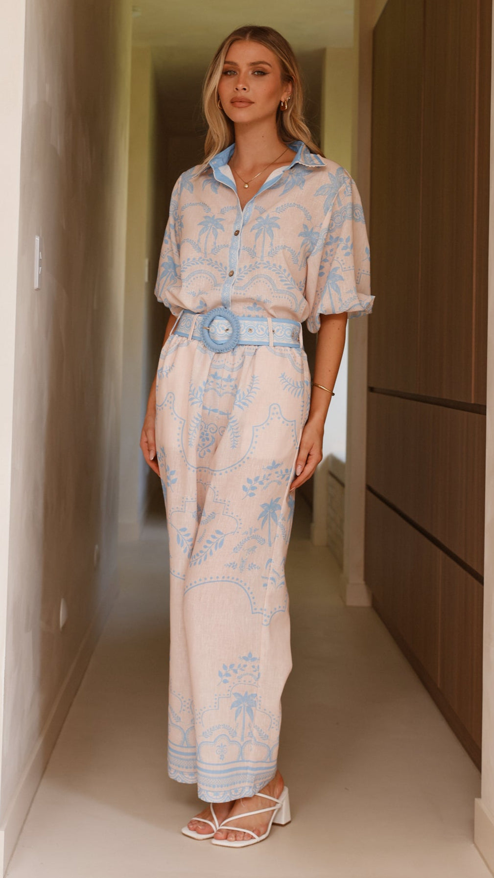 Xander Wide Leg Pants - Blue