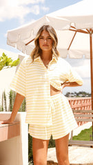 Romi Shirt and Shorts Set - Yellow Stripe