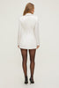 Chrishelle Satin Blazer Romper Mini Dress-White
