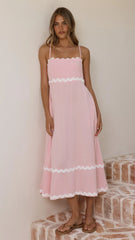 Seraphina Maxi Dress - Pink/White