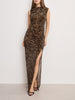 Velvet High Neck Maxi Dress