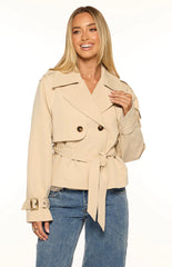 Wilda Cream Cropped Trench Coat