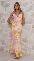 Scarlet Maxi Dress - Pink/Yellow Floral