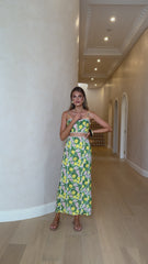 Nova Maxi Skirt - Lemon Print