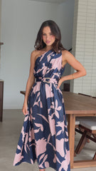 Hadas Maxi Dress - Navy/Pink Print