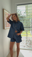 Olivia Shirt and Shorts Set - Dark Denim