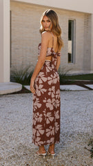Kiva Crop Top - Brown Daylillies