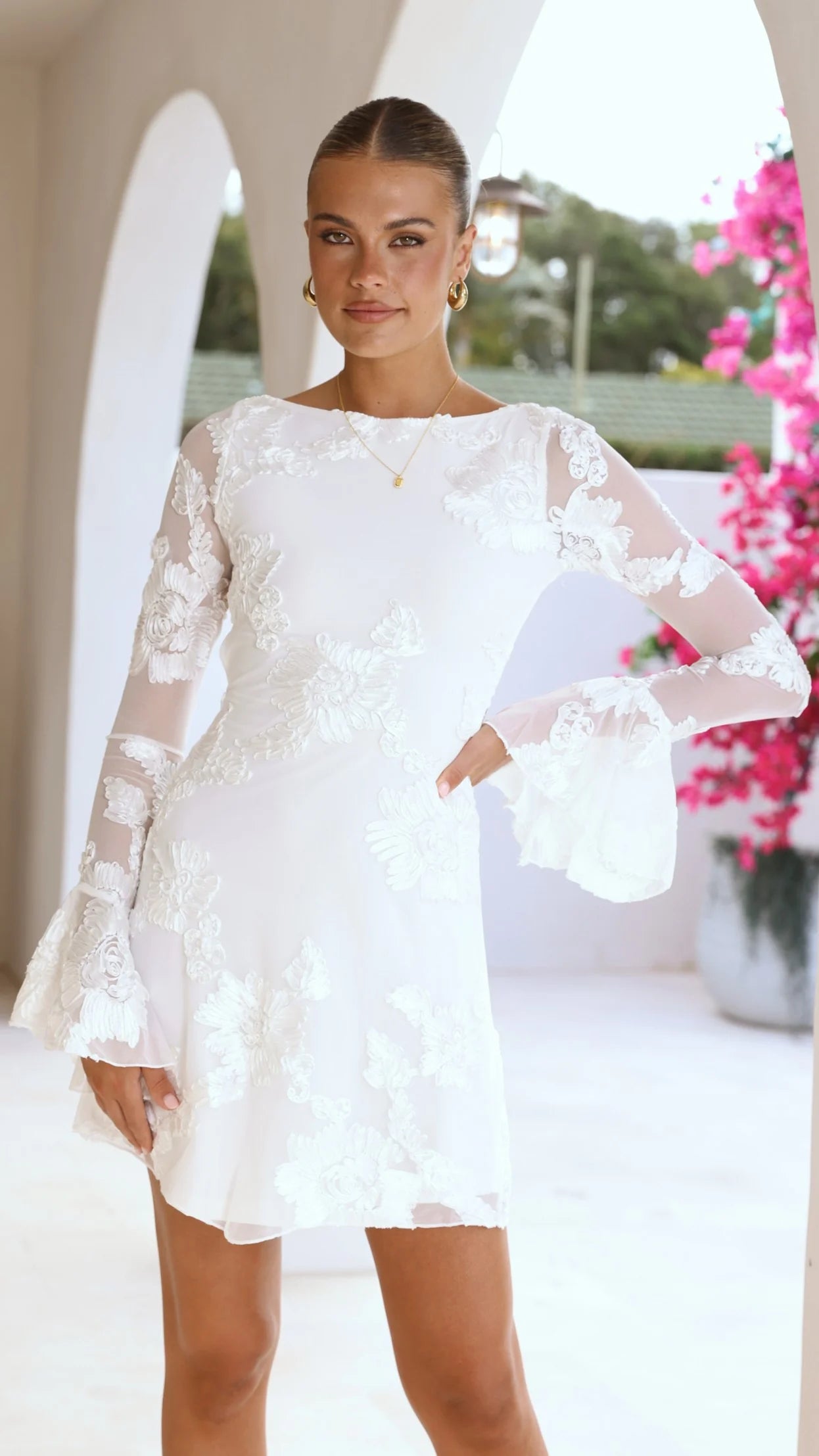 Lanesia Mini Dress - White