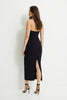 Sculpt Plunging Halter Maxi Dress-Jet Black