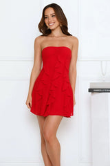 Imagine It Strapless Mini Dress Red