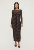 Polka Dot Mesh Maxi Dress