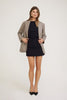 Katia Shirred Jersey Mini Dress-Black