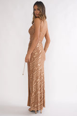 Kyma One-Shoulder Cut-Out Maxi Dress Mocha