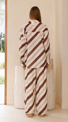 Torrey Button Up Long Sleeve Shirt - Cream/Cacao