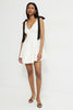Eloise Bow Strap Mini Dress-Sea Salt Off White / Jet Black