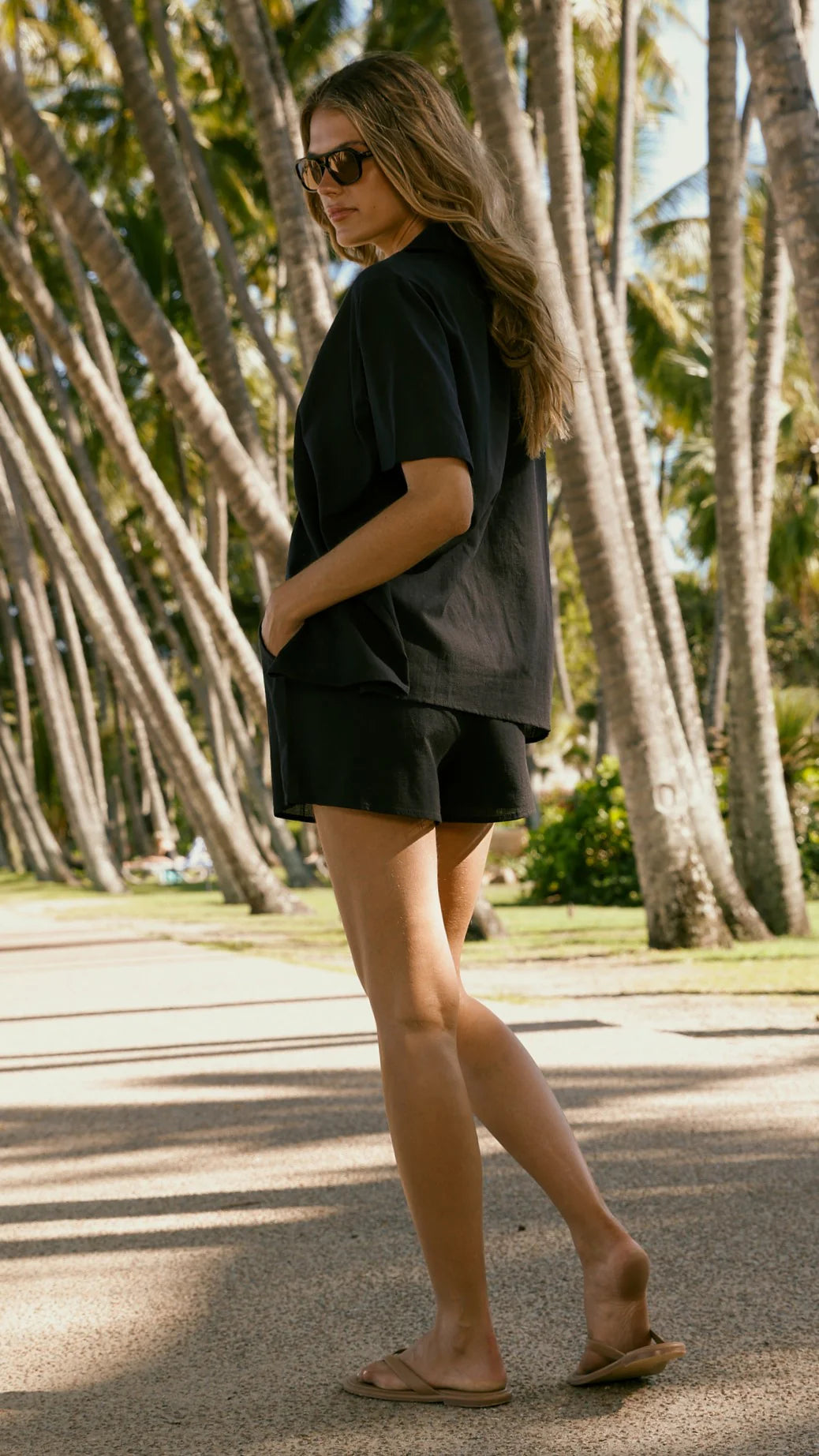 Nadine Shirt and Shorts Set - Black