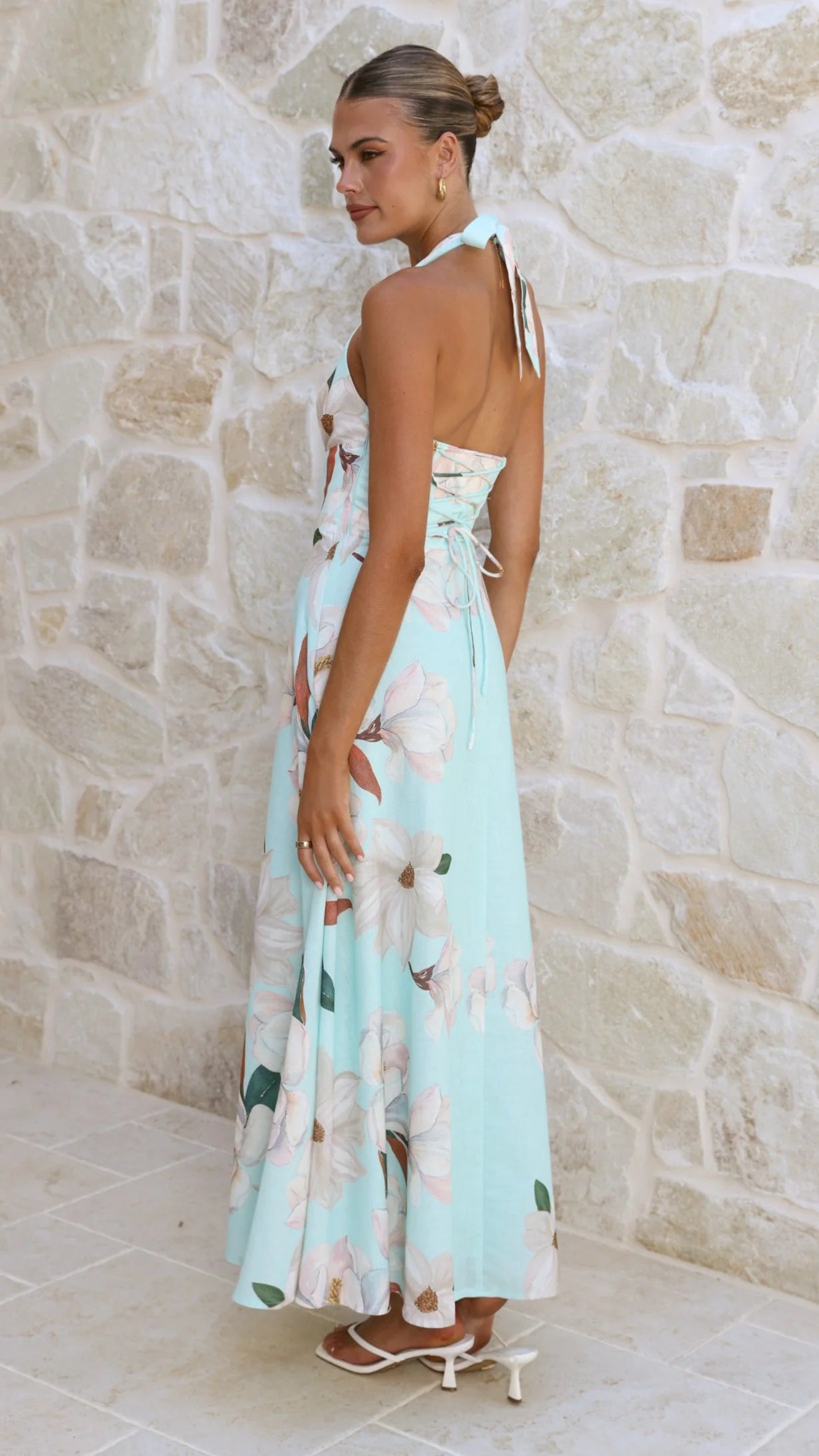 Skye Maxi Dress - Aqua/White Floral