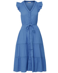 Emily Dress In Steel Blue