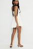 Eloise Bow Strap Mini Dress-Sea Salt Off White / Jet Black