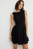 Kerina Flared Ponte Mini Dress-Jet Black