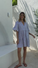 Tarnie Mini Dress - Brown Stripe