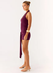 Vedetta Mini Dress - Plum