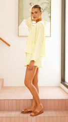 Iveena Top and Shorts Set - Yellow