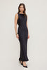 Nora Satin Maxi Slip Dress-Black