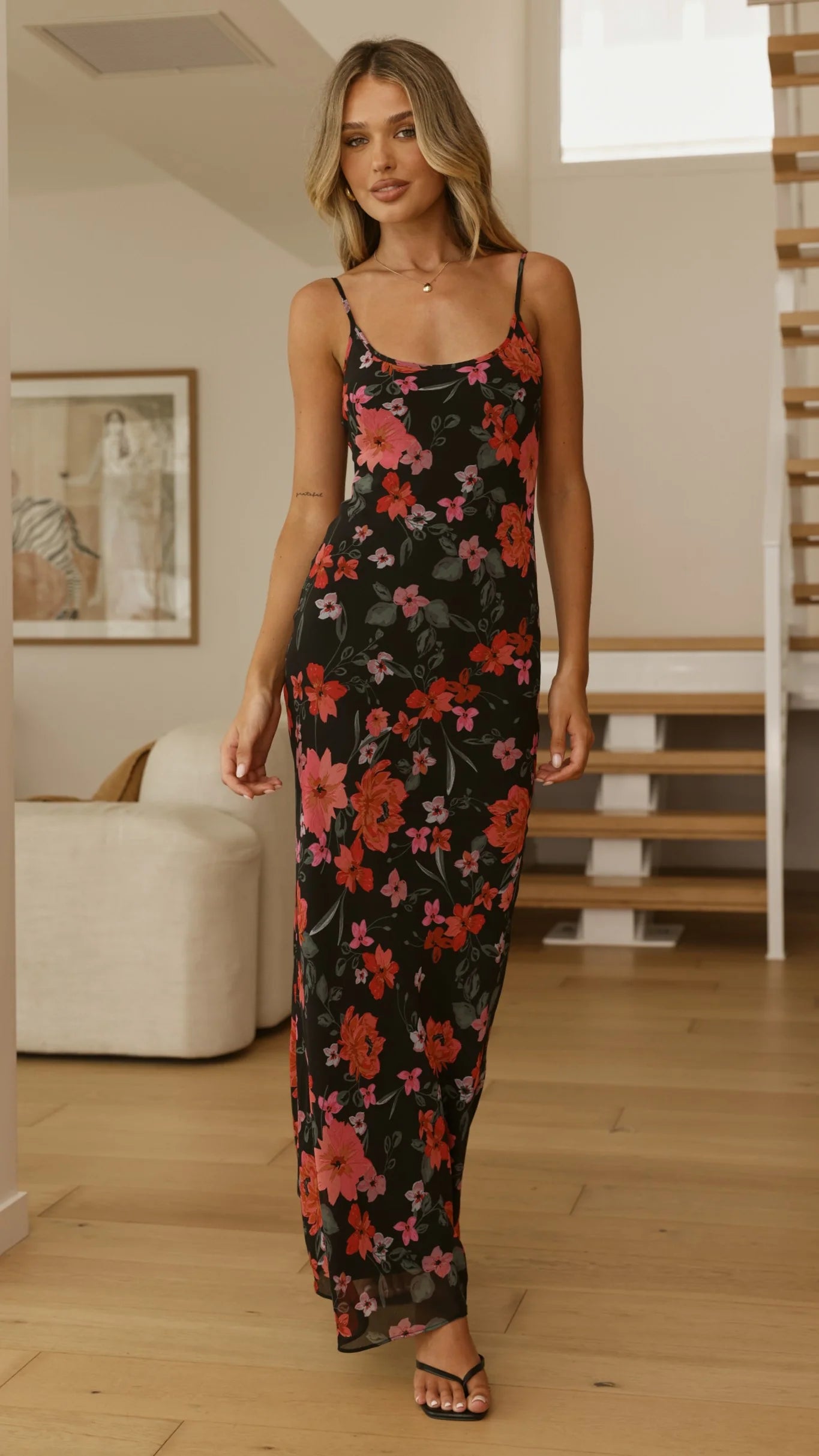 Trista Maxi Dress - Dark Floral