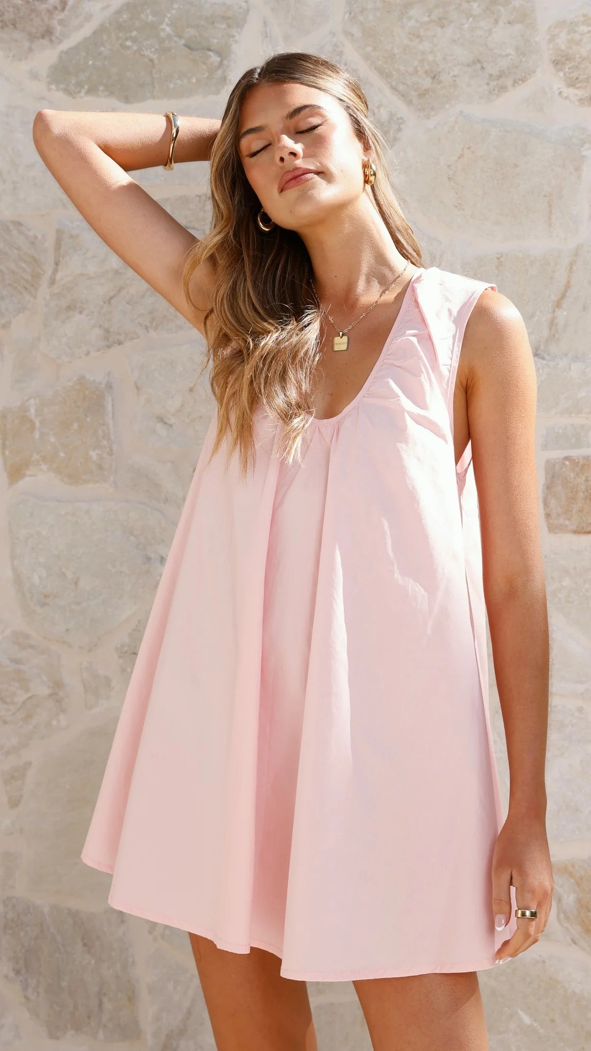 Vanessa Oversized Mini Dress - Pink