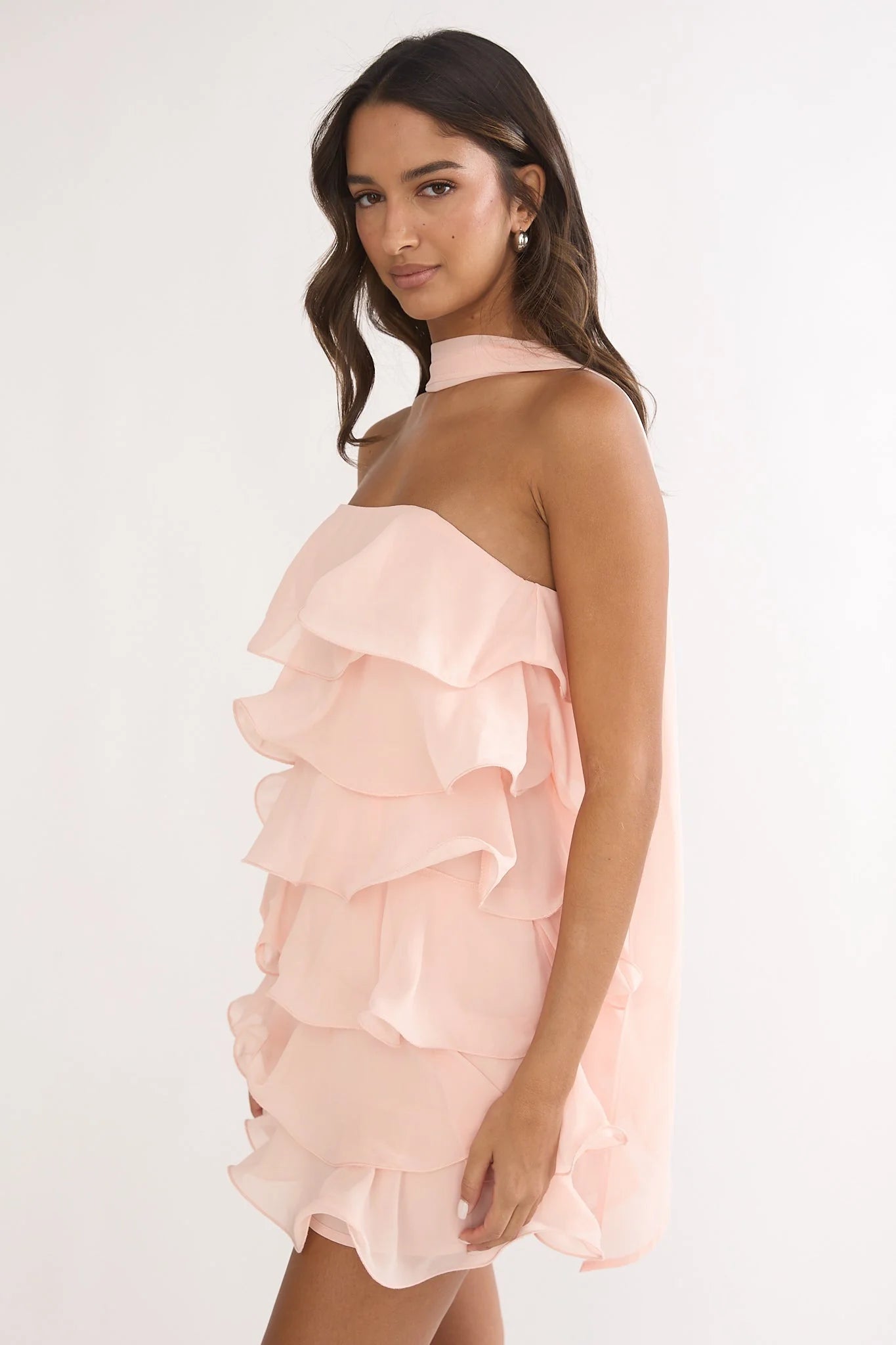 Love Note Strapless Layered Mini Dress Pink